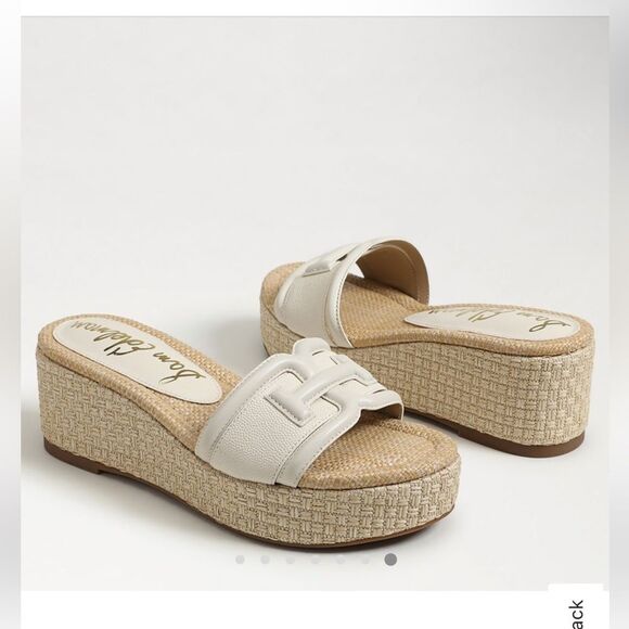 Sam Edelman PAULEENA ESPADRILLE SANDALS Ivory Woven Wedges shoes Revolve 10 - Picture 1 of 14